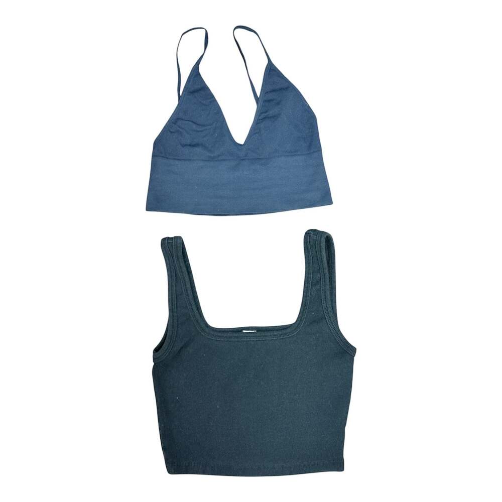 Free People Intimately x NLT Ribbed Tank and Crop Halter Bra Set